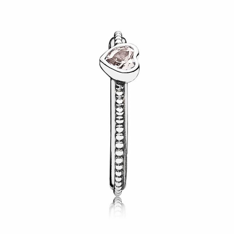 Pandora One Love Promise Ring - Sterling Silver/Pink/Synthetic Sapphire - Canada | QC7842ZN